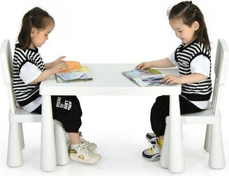 Kids Table & 2 Chairs Set Toddler Activity Play Dining Study Desk Baby Gift White