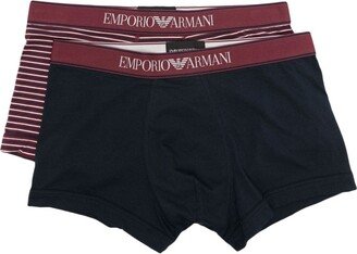 Logo-Waistband Striped Boxer Briefs (Pack Of Two)