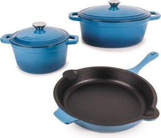 Neo 5Pc Cast Iron Cookware Set, 3Qt Covered Stockpot, 5Qt Covered Dutch Oven, 10
