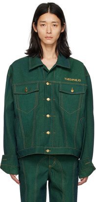 Theophilio SSENSE Exclusive Green Denim Jacket