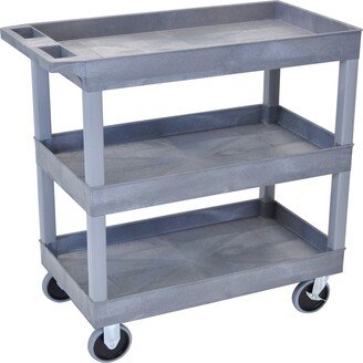 HD High Capacity 3 Tub Shelves Grey Cart