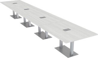 Skutchi Designs, Inc. 20 Person Rectangular Modular Boardroom Table Metal Bases Power Units