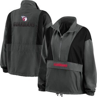 Women's Wear by Erin Andrews Charcoal Cleveland Guardians Packable Half-Zip Jacket