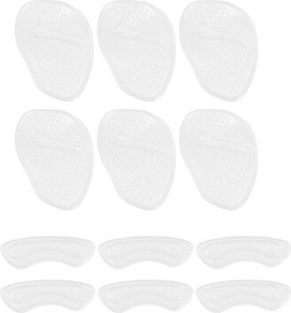 Unique Bargains Silicone Heel Support Cup Pads Orthotic Insole Plantar Care Heel Pads 12Pcs Clear