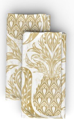 Cloth Napkins: Welcome Pineapple - Gold Cloth Napkin, Longleaf Sateen Grand, Yellow