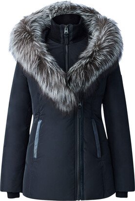 Adali Down Coat With Silver Fox Fur Signature Collar