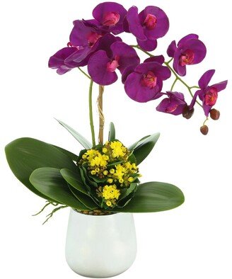 Creative Displays Purple Orchid In A Silver Vase