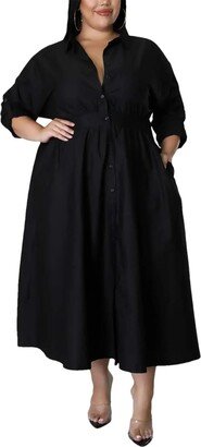 Pulcykp Summer Africa Women Long Sleeve V-Neck Plus Size Shirt Dress African Dresses Black XXXL