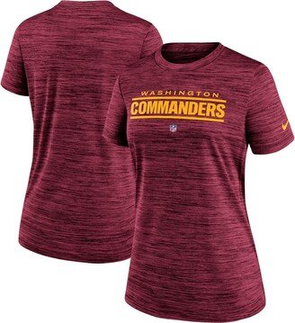 Women's Burgundy Washington Commanders Sideline Velocity Performance T-shirt