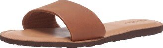 womens Simple Synthetic Leather Strap Slide Sandal