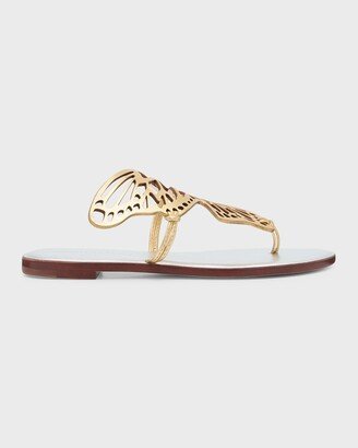 Talulah Metallic Butterfly Cutout Flat Mule Sandals