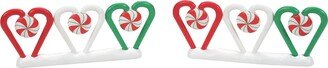 Village Collection Accessories Candy Cane Christmas Miniature Fence Figurine Set