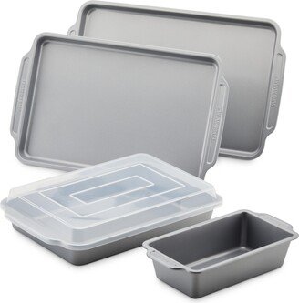 Nonstick Bakeware Set with On-the-Go Cake Pan and Lid, 5-Piece