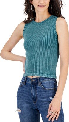 Juniors' Seamless Mineral Wash Crewneck Tank Top