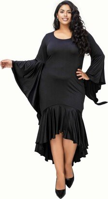 L I V D Plus Size Arielle Flowy Mermaid Hem Dress