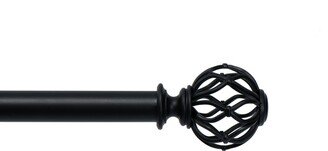 Max Adjustable 1 in. Single Curtain Rod in Matte Black - 66