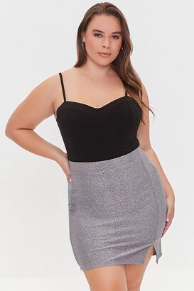 Plus Size Vented Mini Skirt