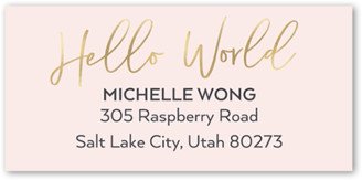 Baby Address Labels: Welcome To The World Address Label, Pink, Address Label, Matte