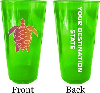 Personalized Custom Souvenir 16 Oz Green Plastic Pint Glass 4-Pack