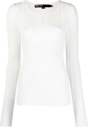 Bimba y Lola Ribbed-Knit Crew-Neck Sweatshirt