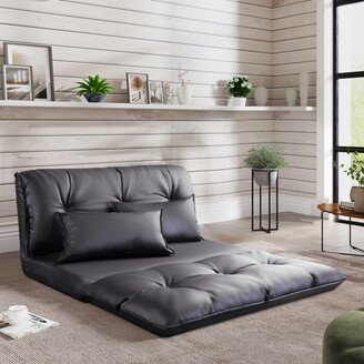 Tiramisubest PU Leather Floor Chair Adjustable Sofa Bed