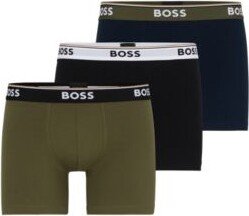 Three-pack of stretch-cotton boxer briefs with logos-AA