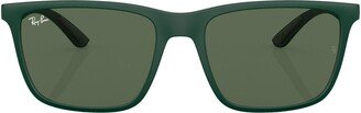 Rectangle-Frame Tinted-Lens Sunglasses