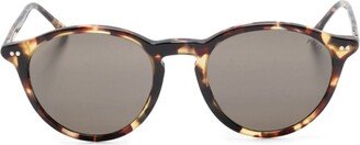 Tortoiseshell-Effect Round-Frame Sunglasses