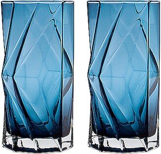 MAX ID NY Ghost Highball Glass Pair in Blue