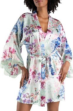 Madelyn Floral Satin Wrap Robe