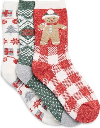 Terry Assorted 3-Pack Christmas Crew Socks