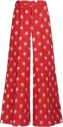 Polka Dot-Print Wide-Leg Trousers