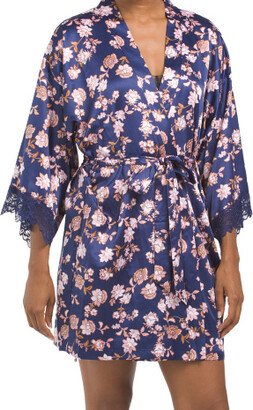 Madeline Satin Floral Robe for Women