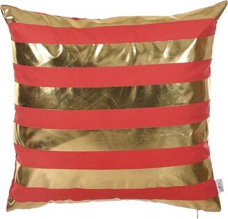 Porch & Den Heidi Square Gold Stripes Throw Pillow Cover