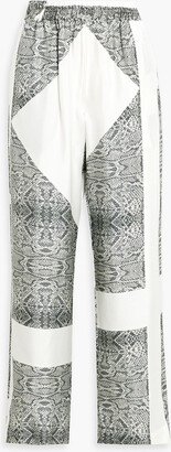 Vehi snake-print silk-satin wide-leg pants