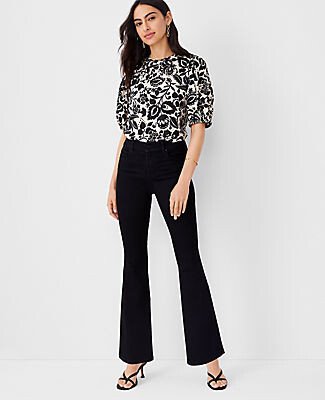 Tall Sculpting Pocket Mid Rise Boot Cut Jeans in Black