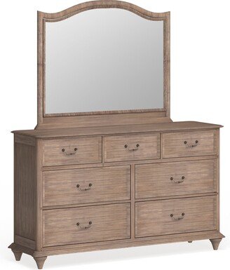 Tury Rustic Grey 66-inch Wide Wood 7-Drawer 2-piece Dresser and Mirror Set