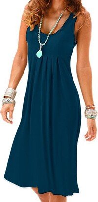 Camisunny Lightweight Sundresses for Women Soft Stretchy Comfortable Smooth Fashion 2022 Summer Tank Dress Size XL