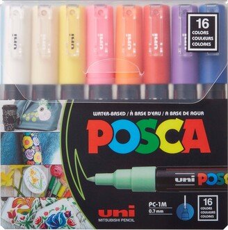 Posca 16 Piece Color Paint Extra Fine Marker Set, 1 ml