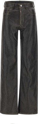 Distressed Leather leather pants-AA