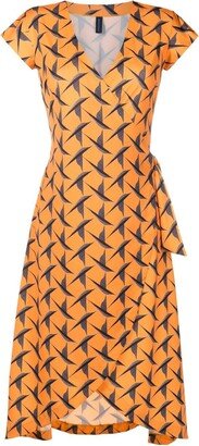 Falcão printed v-neck midi dress