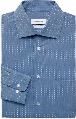 All-Season Stretch Regular Fit Square Dot Dress Shirt