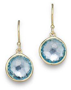 18K Gold Lollipop Earrings in Blue Topaz