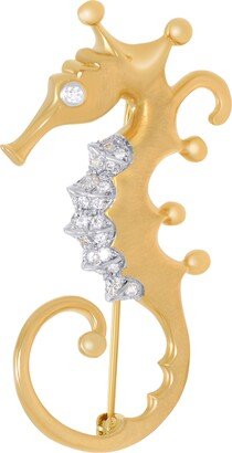 Angela Cummings 18K Yellow Gold and Platinum, Diamond 0.54ct. tw. Seahorse Statement Brooch ACP0046