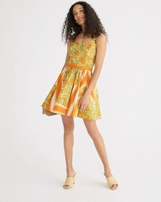 Stefania dress in limone scarf print