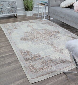 Gallagher GL25A Ivory Wash Vintage Transitional Area Rug,