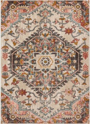 Adeline Bohemian Vintage Medallion 3'11 x 5'3 Blush Area Rug