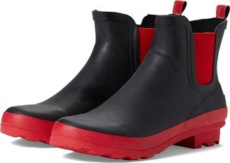 Wembley (Black/Red) Women's Rain Boots