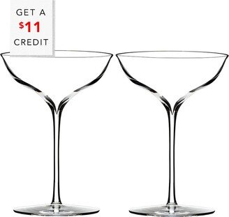 Set Of 2 Elegance Champagne Belle Coupe Glasses With $11 Credit-AA