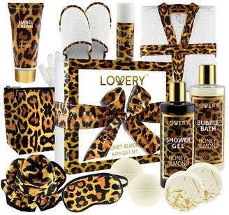 Lovery Leopard Design 17Pc Bath And Body Care Set, Luxury Relaxing Home Spa Gift